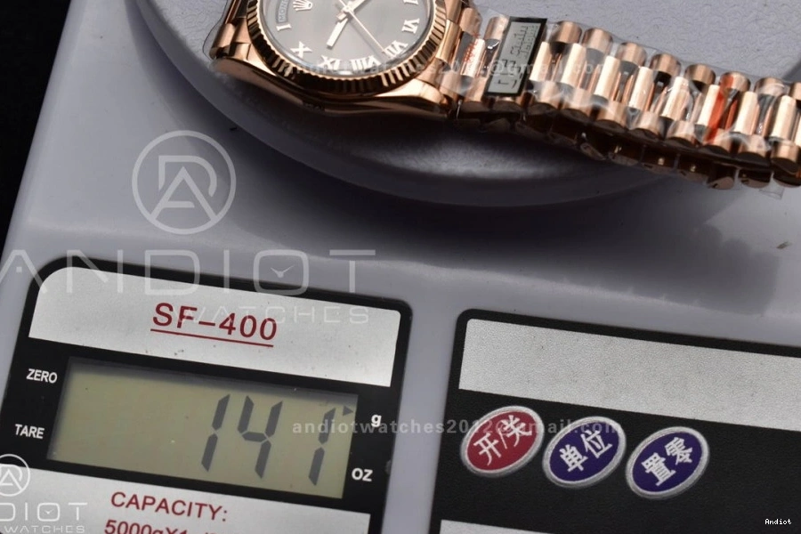 Roman QF Weight) President Grey Dial Best V5 Bracelet Edition vr3255 36 on RG Steel 904L DayDate (Gain 0514